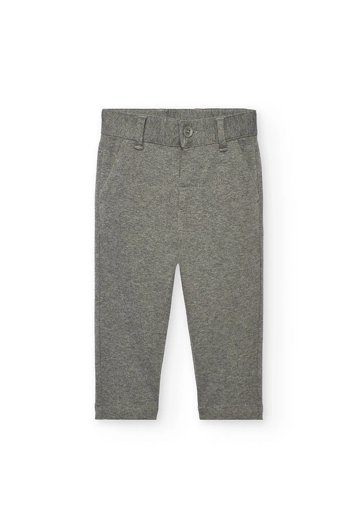 Grey knit trousers for boy