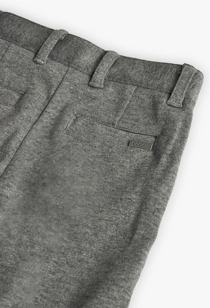 Grey knit trousers for boy