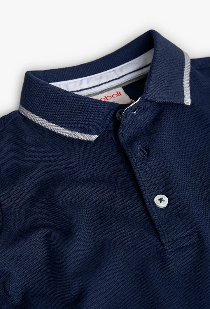 Navy blue polo shirt for boy