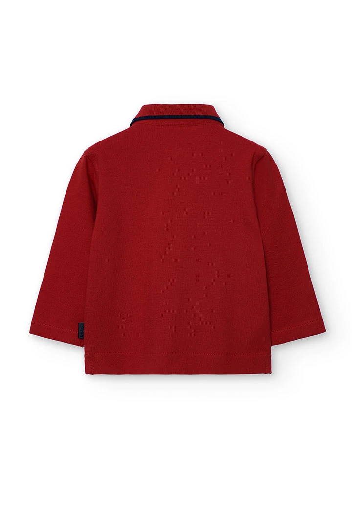 Burgundy polo shirt for boy