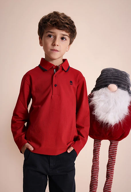 Polo bambino granata