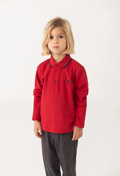 Polo garçon grenat