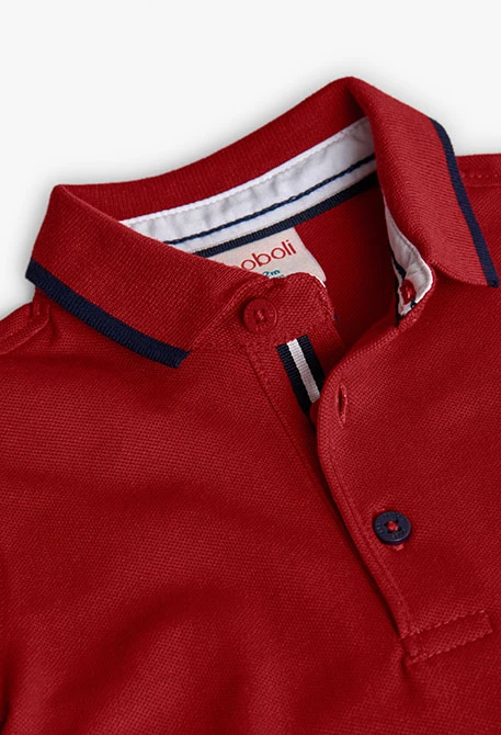 Burgundy polo shirt for boy