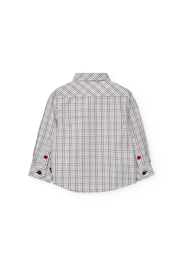 Chemise garçon en popeline à carreaux
