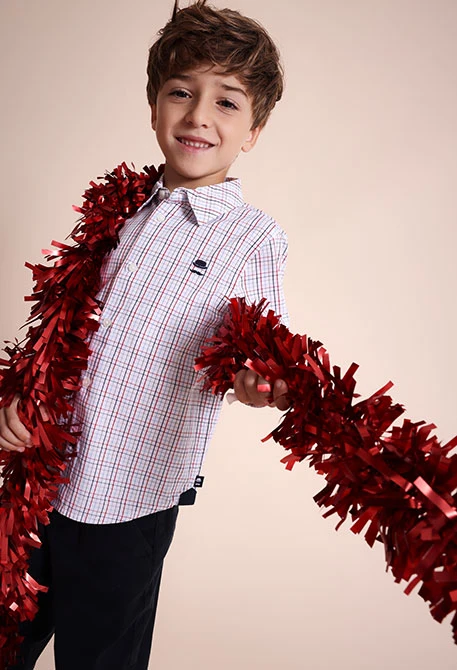 Camisa niño popelín de cuadros