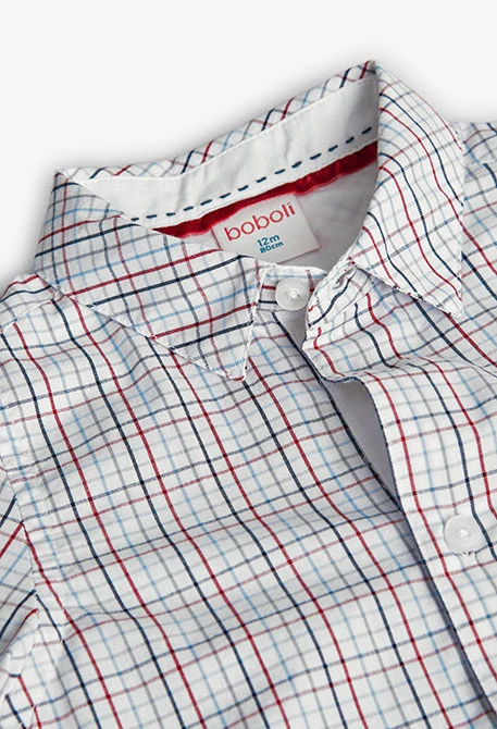 Chemise garçon en popeline à carreaux