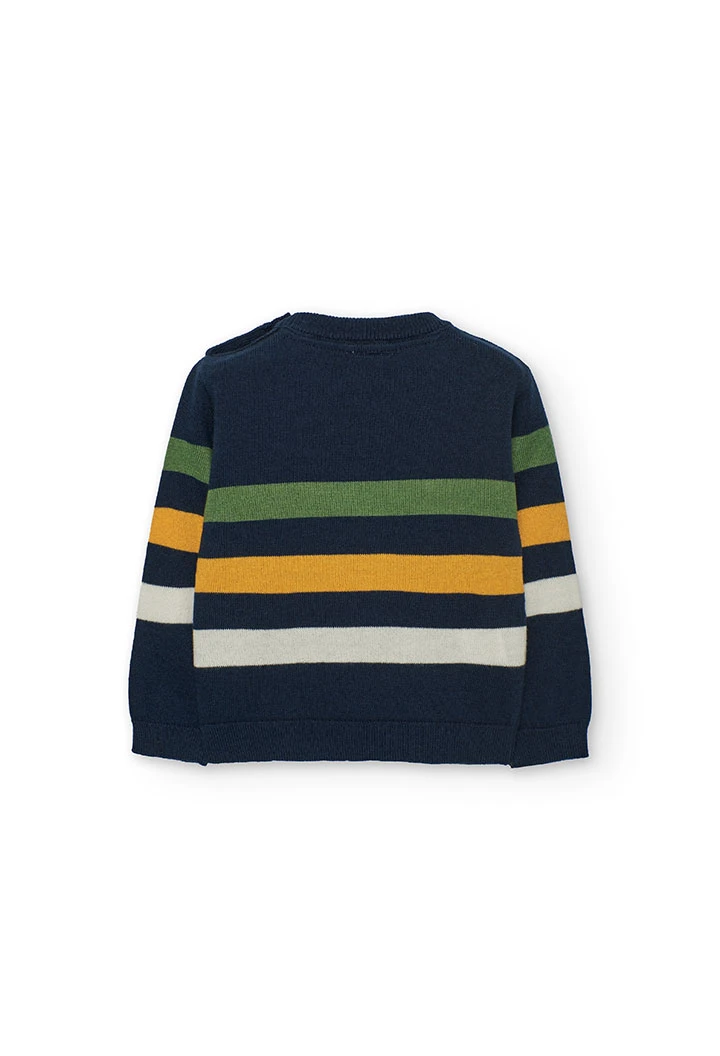 Pull pour garçon bleu marine avions