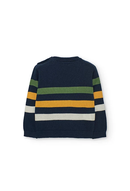 Pull pour garçon bleu marine avions