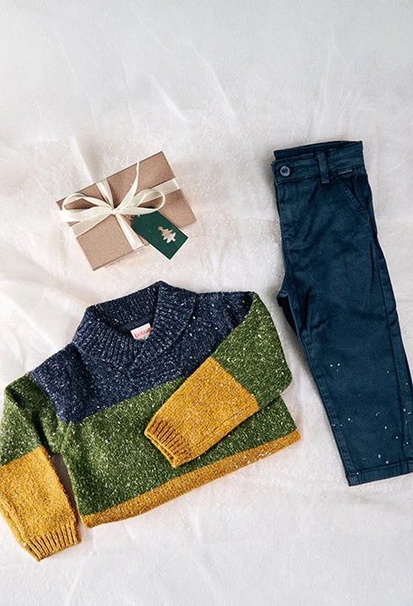 Maglione da bambino in maglia blu navy