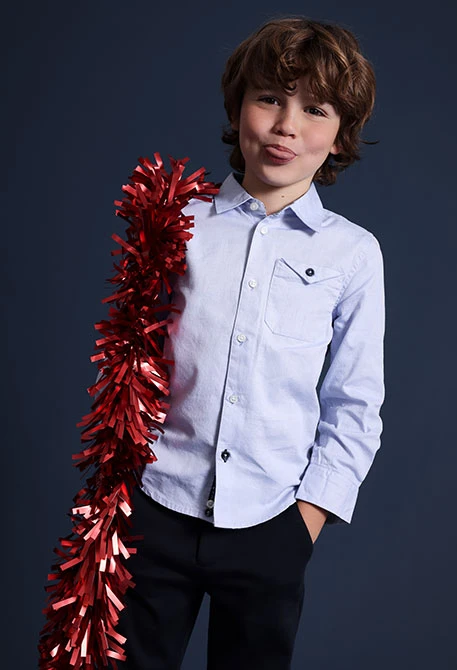 Chemise garçon oxford bleu ciel