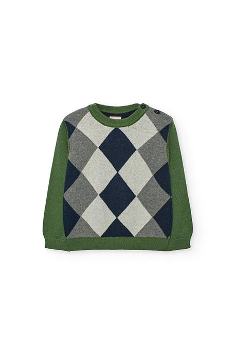 Pull garçon vert