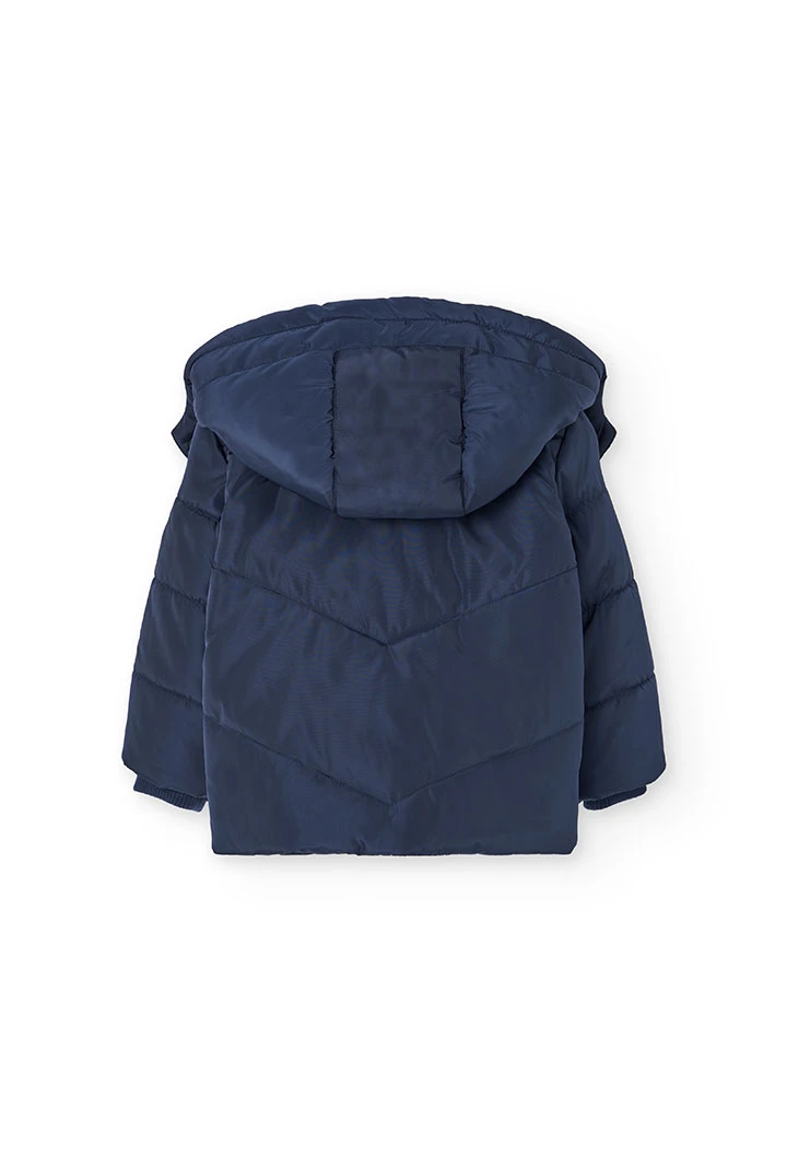 Navy blue technical fabric boy´s parka