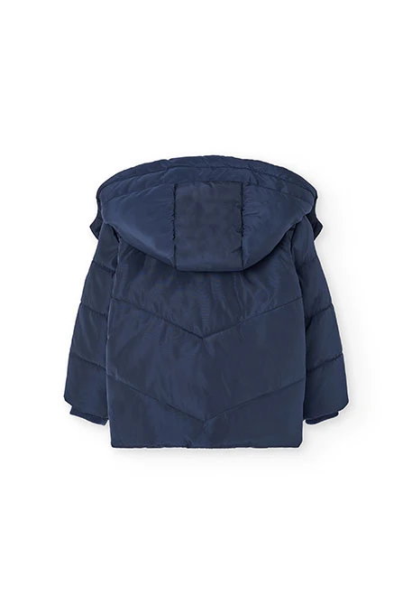 Navy blue technical fabric boy´s parka