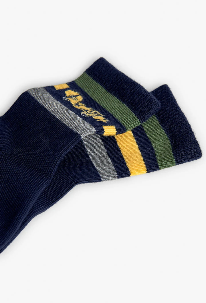 Navy blue knitted socks