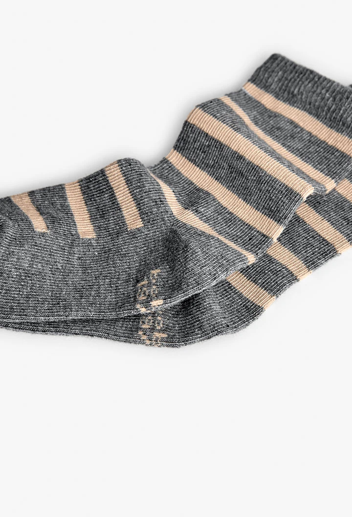 Navy blue knitted socks