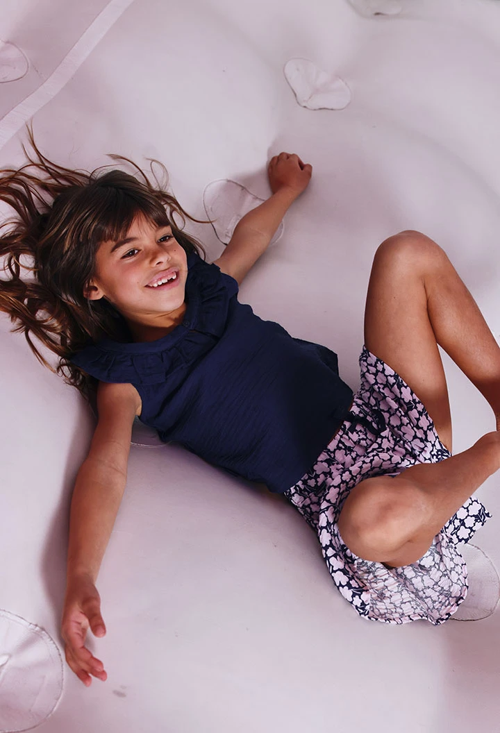 Blusa niña azul