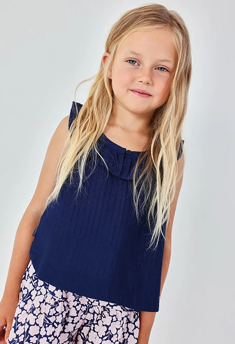 Blusa menina azul
