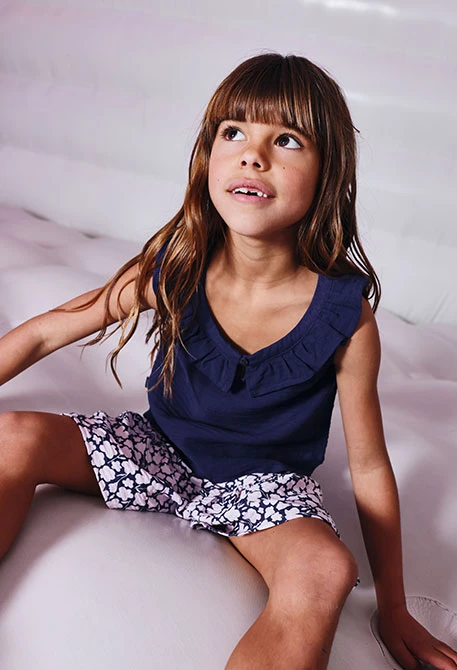 Blusa menina azul