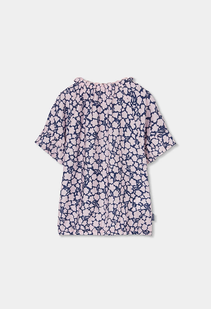 Blusa bambina stampata a fiori