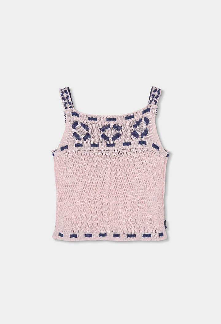 Top de algodão rosa