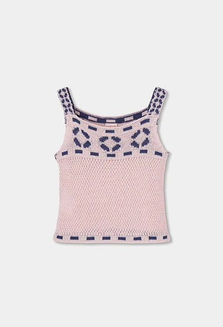 Top di cotone rosa