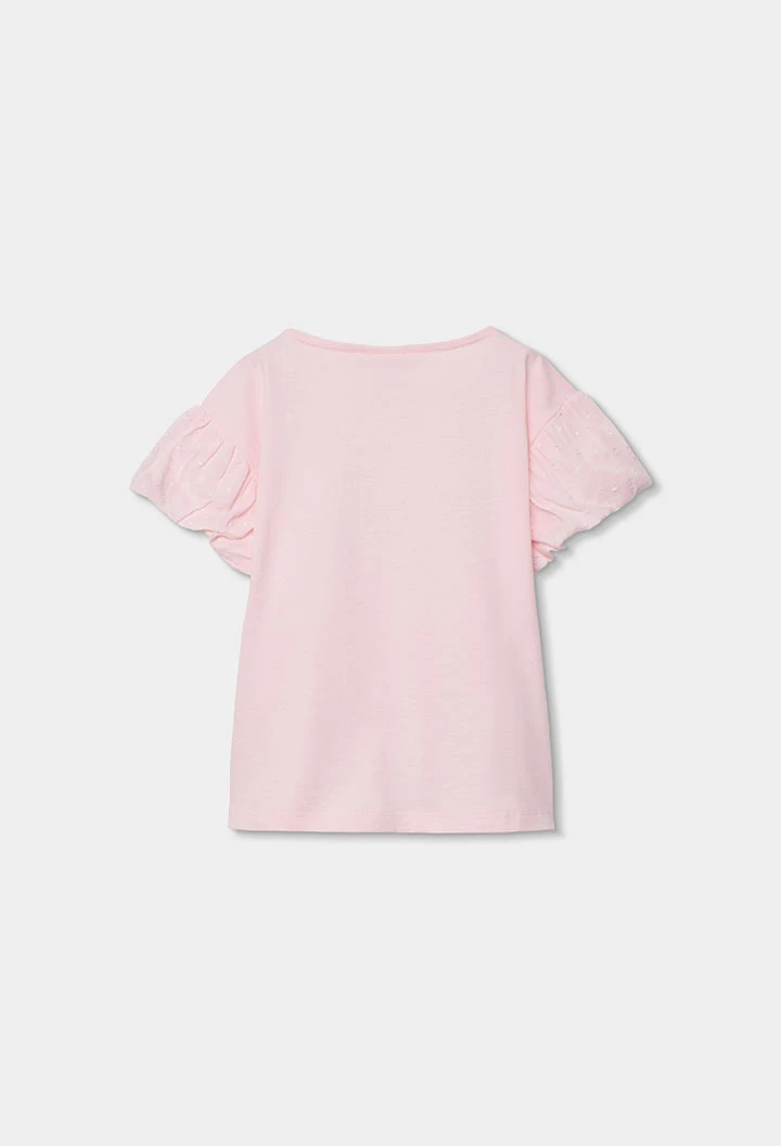 Camiseta niña algodón rosa