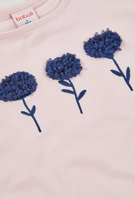 Camiseta niña algodón rosa