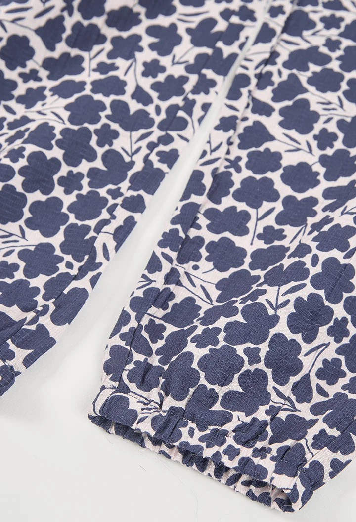 Pantalone bambina stampato fiori