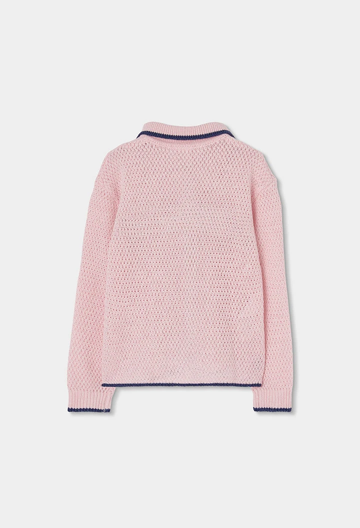 Giacchetta rosa in maglia bambina