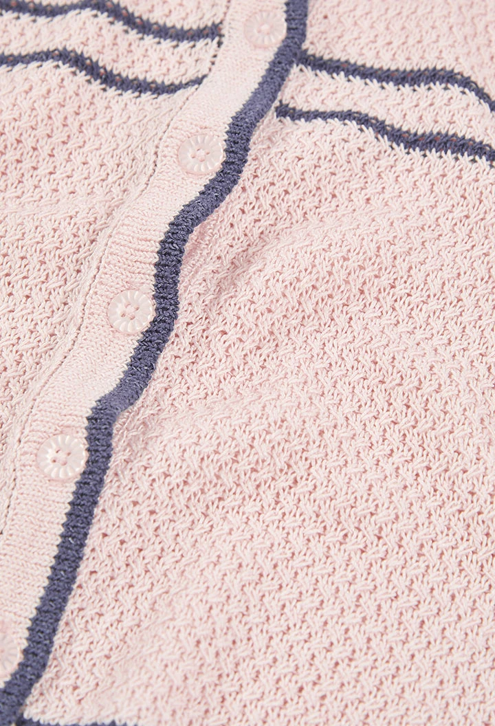 Chaqueta punto rosa niña