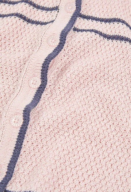 Veste en maille rose pour fille