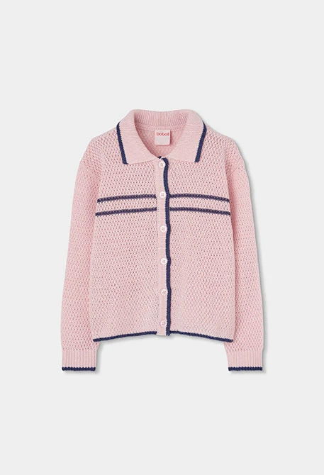 Pink knitted jacket for girl