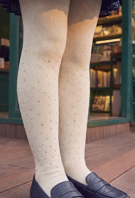 Collant blanc avec strass