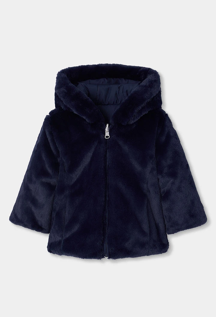 Parka teixit tècnic reversible nena blau marí