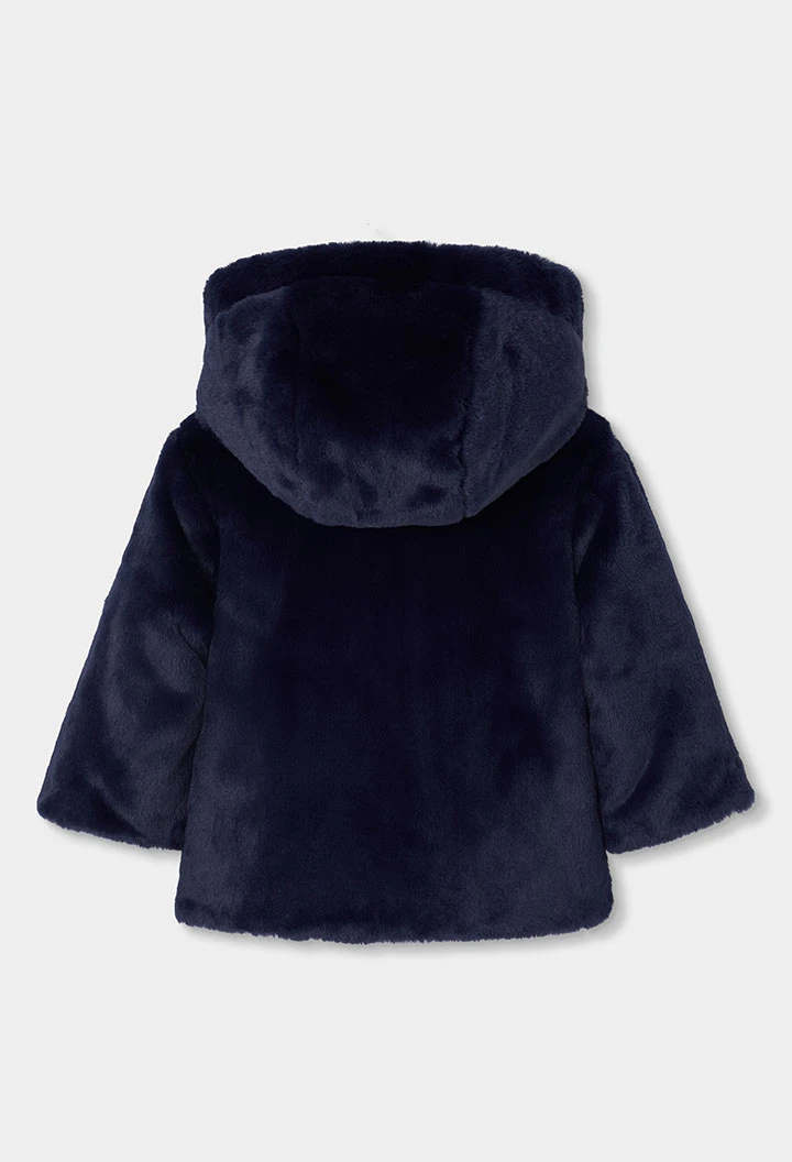 Mädchen Wendeparka technisches Strickgewebe marineblau