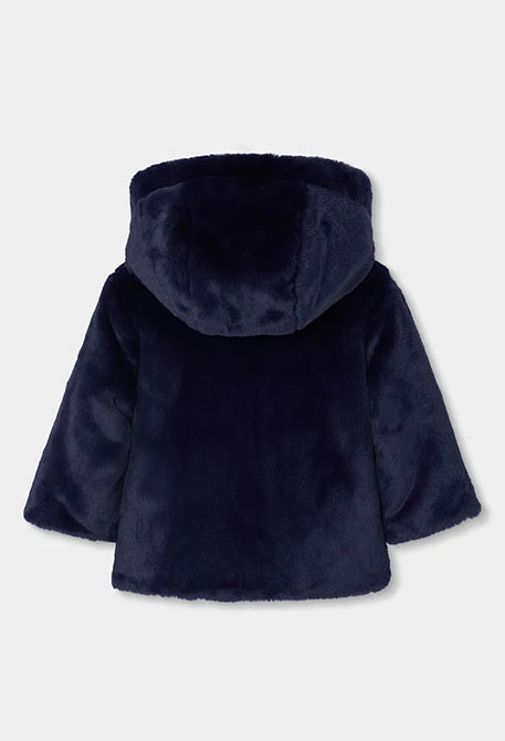 Parka tejido técnico reversible niña azul marino
