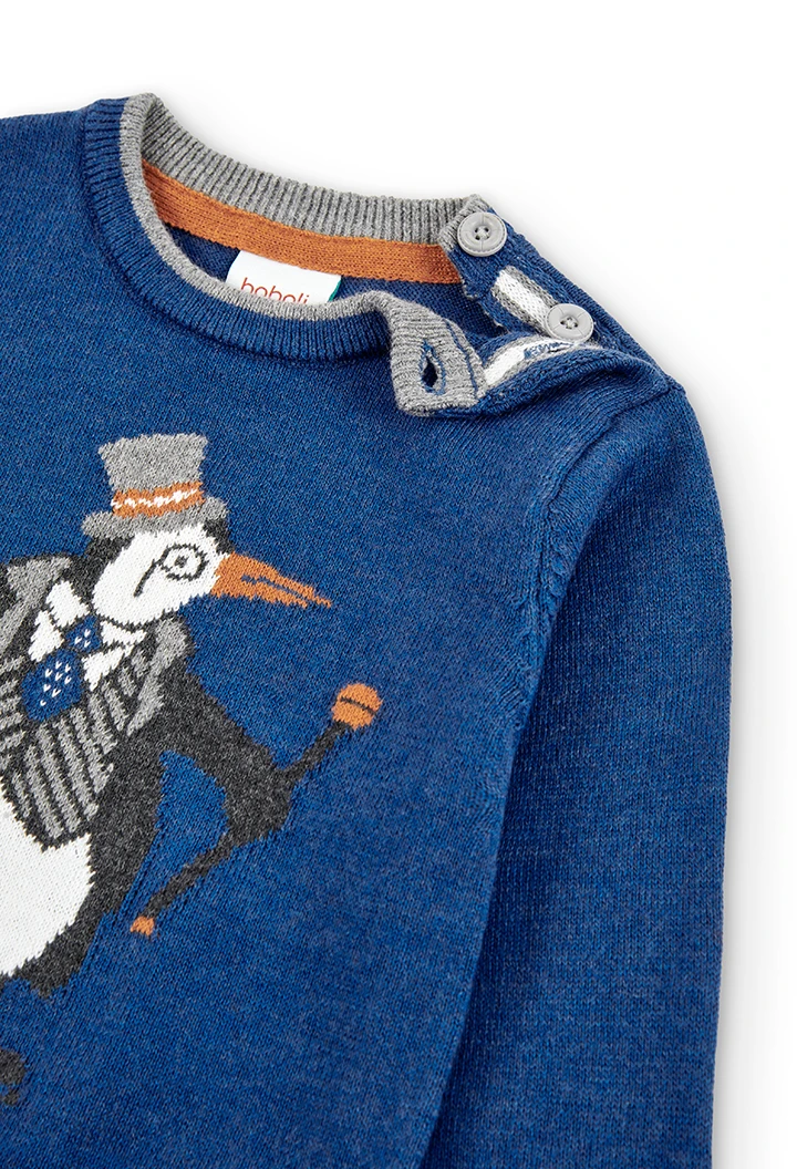 Jersey tricotosa "pingüino" de bebé niño