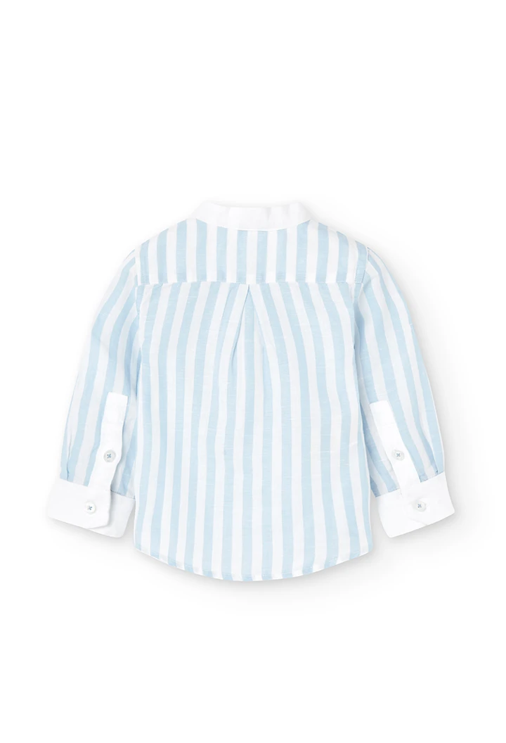 Linen shirt long sleeves striped for baby