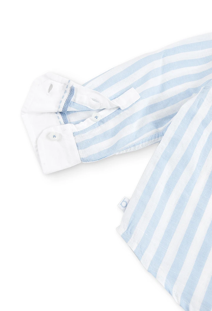 Linen shirt long sleeves striped for baby