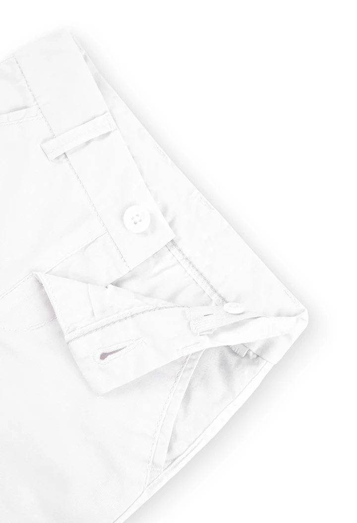Pantalón satén elástico chic blanco de bebé