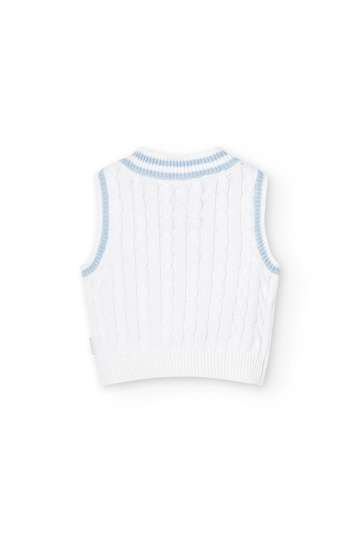 Colete tricot pescoço em v do bébé