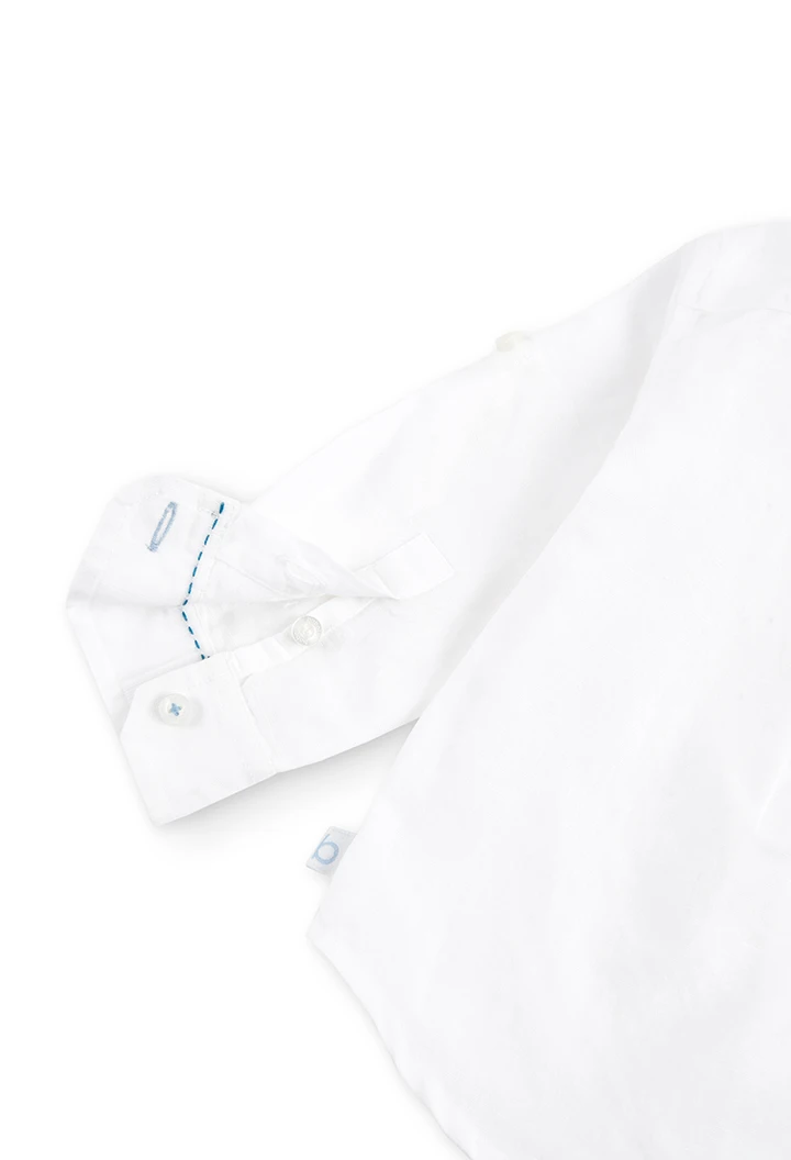 Camisa linho manga comprida do bébé
