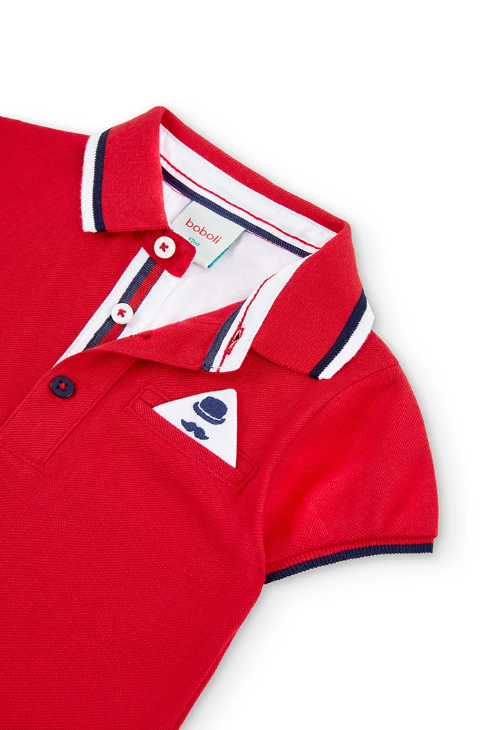 Pique polo short sleeves for baby