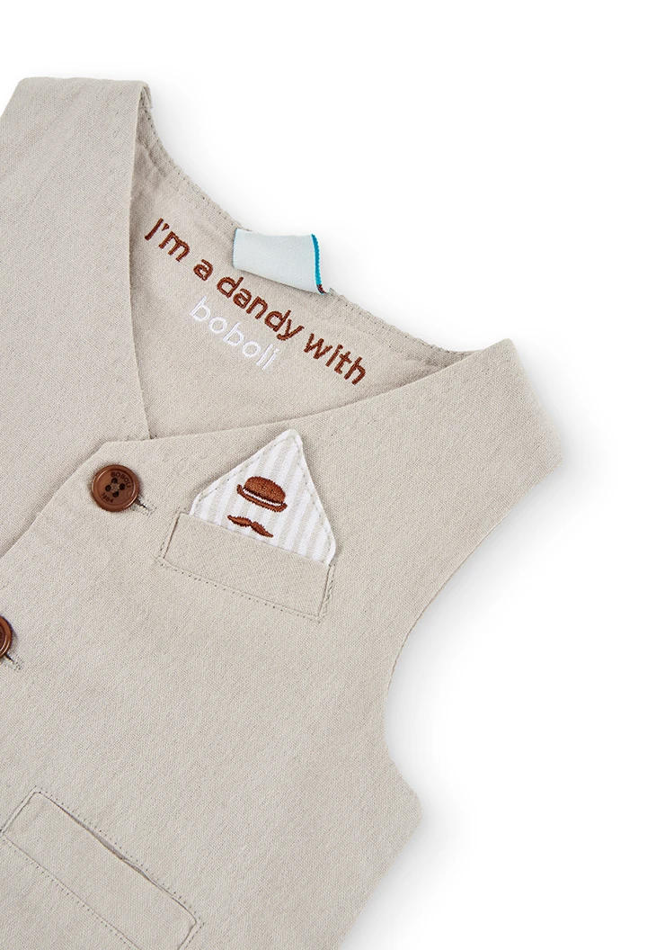Gilet en lin bi matiere pour bébé garçon