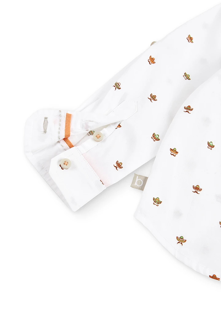 Poplin shirt printed for baby