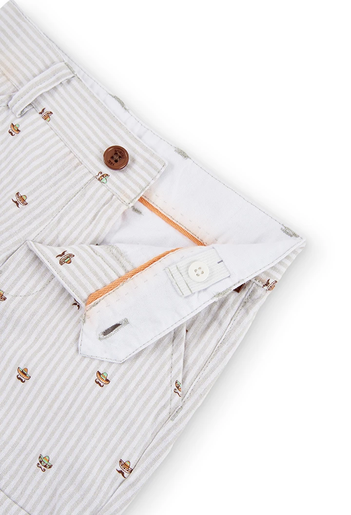 Linen bermuda shorts printed for baby