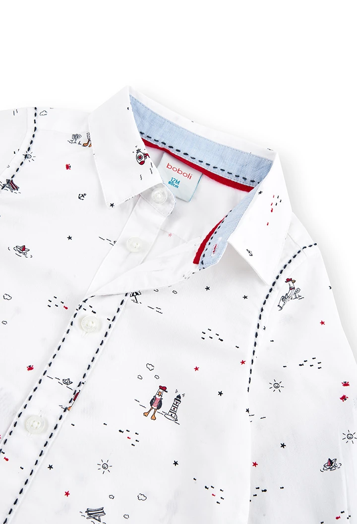 Chemise en popeline imprimée pour bébé garçon