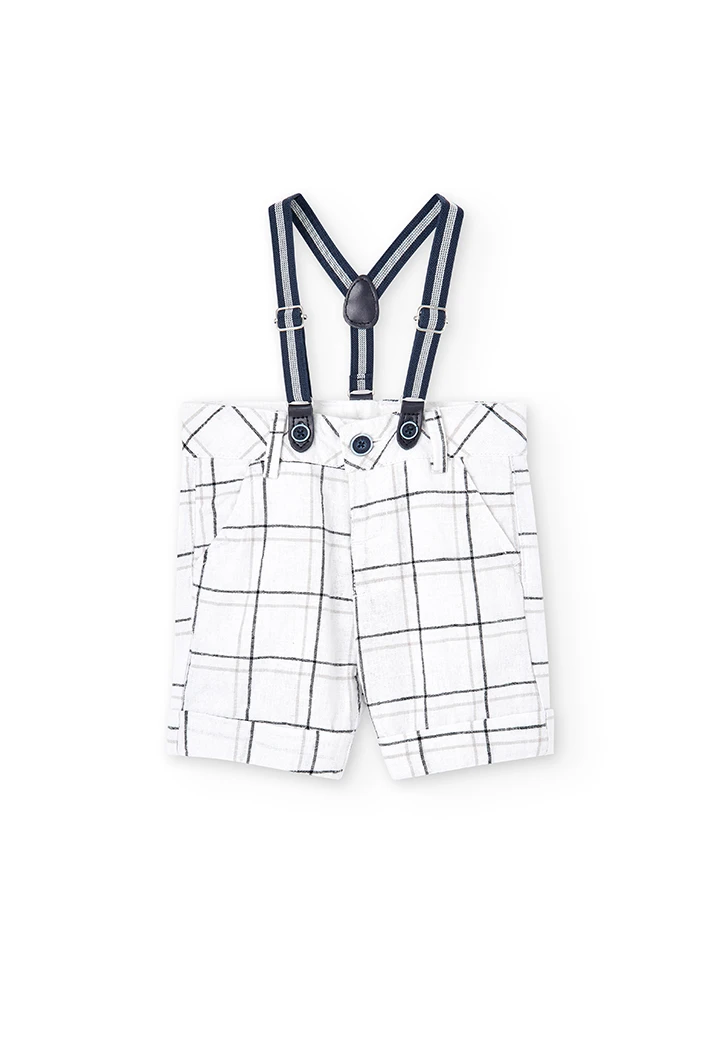 Linen bermuda shorts check for baby boy