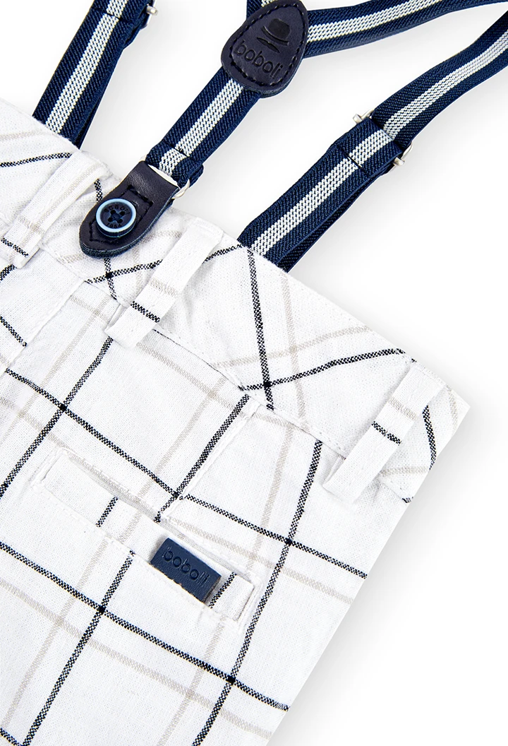 Linen bermuda shorts check for baby boy