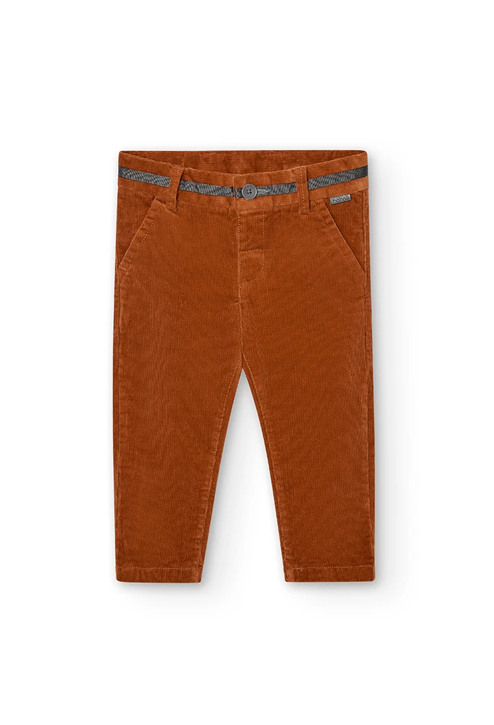 Microcorduroy trousers for baby boy -BCI